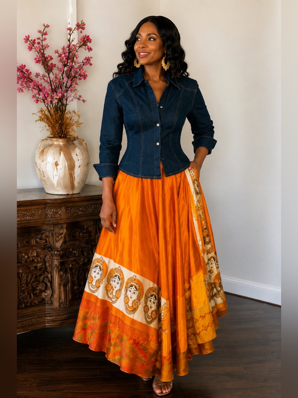 Made in India Silk Wrap Skirt